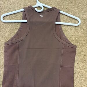 Athleta Taupe Salutation Rib Mix Tank